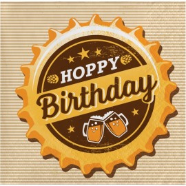 16 Servilletas Fiesta de la Cerveza Happy Birthday 25 cm