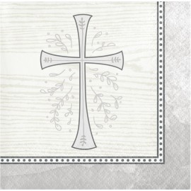 16 Servilletas Cruz Plateada 25 Cm 16 Servilletas Cruz Plateada 25 Cm