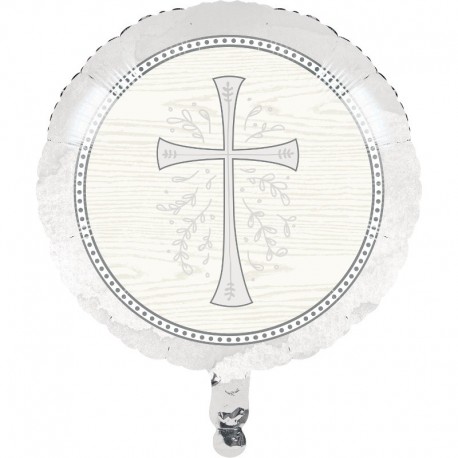 Globo Foil Cruz Plateada 45 Cm