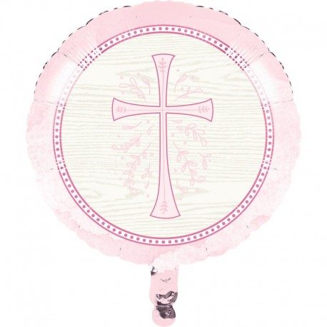 Globo Foil Cruz Rosa 45 Cm