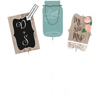 3 Sticks Para Centro de Mesa Boda Rústica
