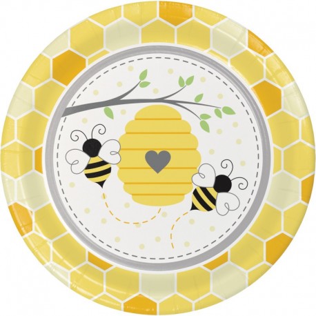 8 Platos Abejas Baby 23 cm