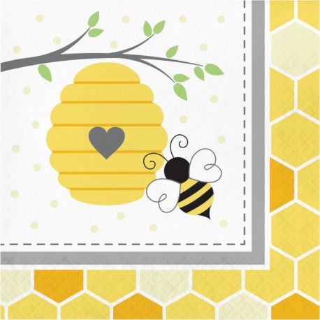 16 Servilletas Abejas Baby 33 cm