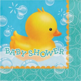 16 Servilletas Patos Baby Shower 33 cm