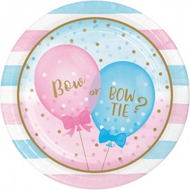 8 Platos Baby Shower Revelación Sexo 23 cm