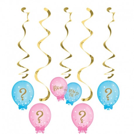5 Decoraciones Colgantes Baby Shower Revelación Sexo