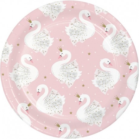 8 Platos Cisne 18 cm