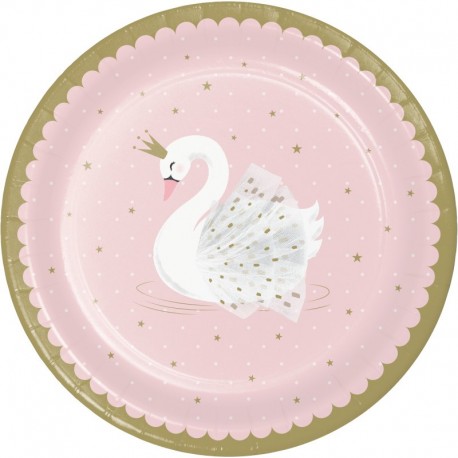 8 Platos Cisne 23 cm