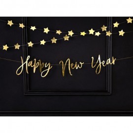 Banner Happy New Year Dorado 66x18 cm