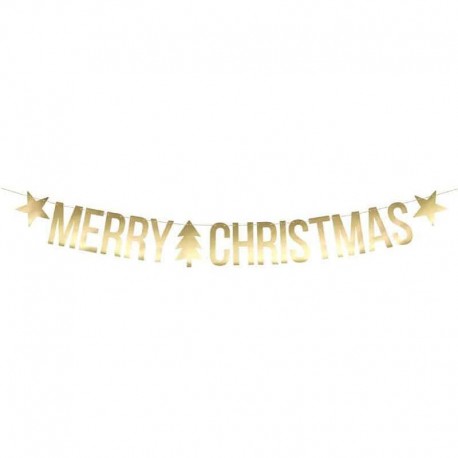 Guirnalda Merry Christmas Dorado 10.5x150 cm