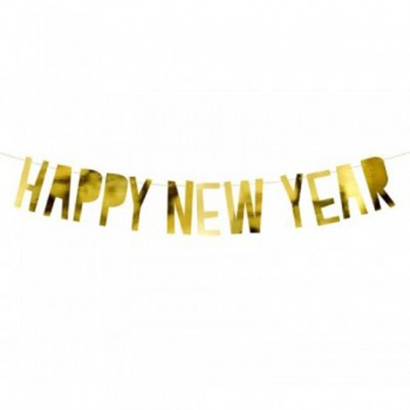Guirnalda Happy New Year Dorado 10 x 90 cm
