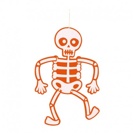 Esqueleto Móvil Fieltro Naranja 70 Cm