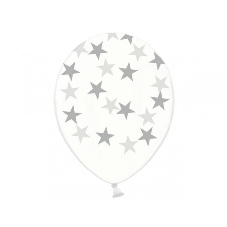 Globos con Estrellas Transparentes 30 cm