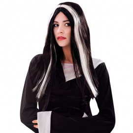 Peluca de Bruja Negra y Blanca Mujer