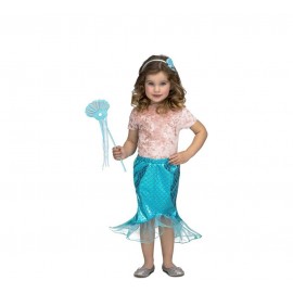 Disfraz de Tutú Sirenita Azul Infantil