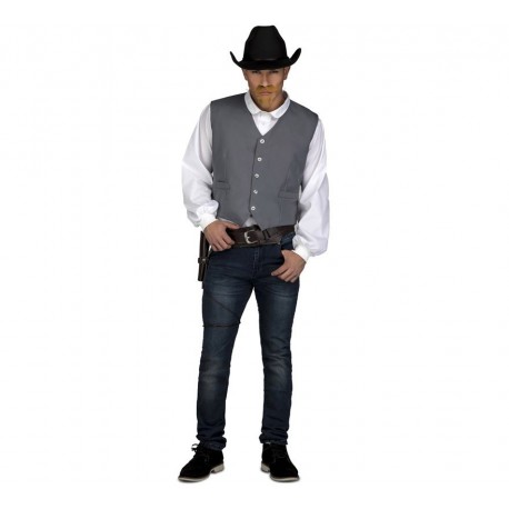 Disfraz de Chaleco Gris Vaquero Adulto
