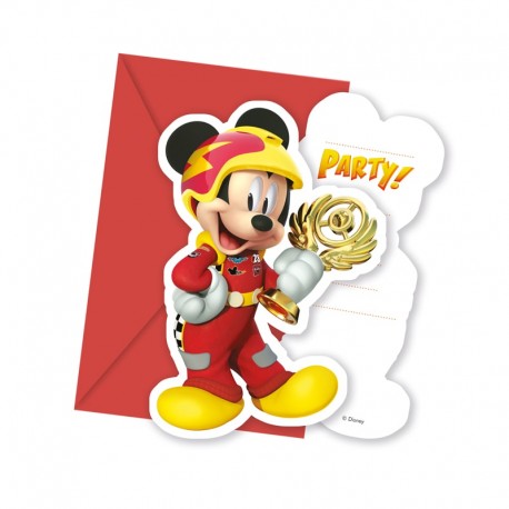 6 Invitaciones Mickey Piloto