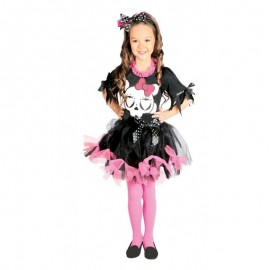 Disfraz Calavera Rosa y Negro para Niña