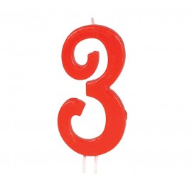 Vela Roja Nº 3 12 Cms