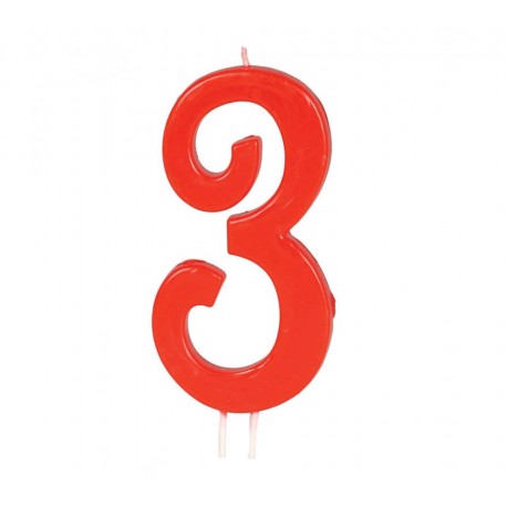 Vela Roja Nº 3 12 Cms