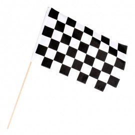 Bandera Blanco y Negro 45 x 30 cm con Palo