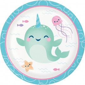 Platos Desechables Unicornio Ballena