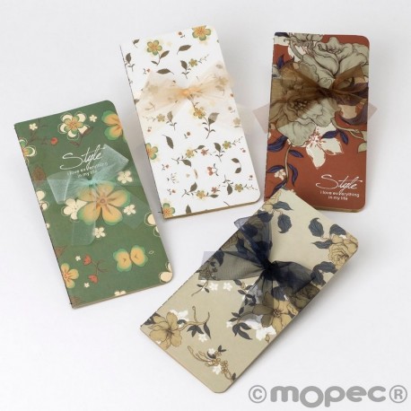 Libreta Flores Decoradas 9 x 17 cm