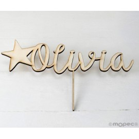 Cake Topper Madera Personalizado Estrella 15 cm Cake Topper Madera Personalizado Estrella 15 cm