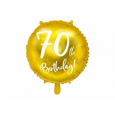 Globo 70 años Dorado Metalizado