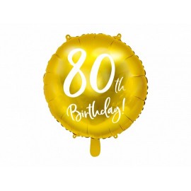 Globo 80 años Dorado Metalizado