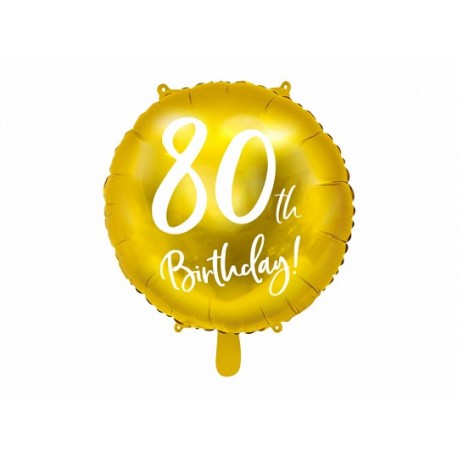 Globo 80 años Dorado Metalizado