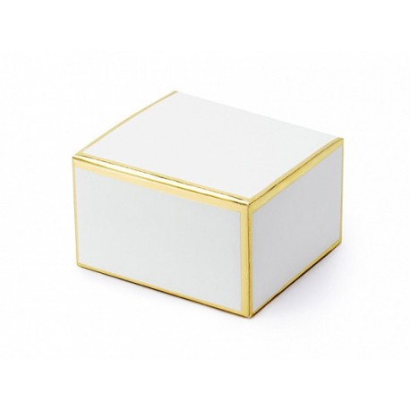 10 Cajas Cuadradas con Borde Dorado