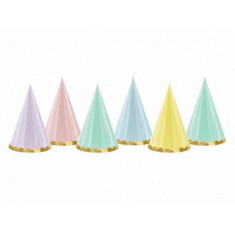 6 Gorros Cono Pastel