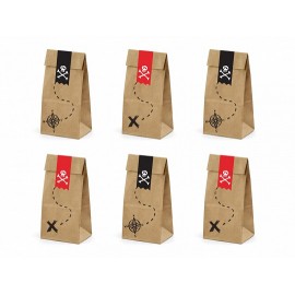 6 Bolsas Kraft de Piratas ARG