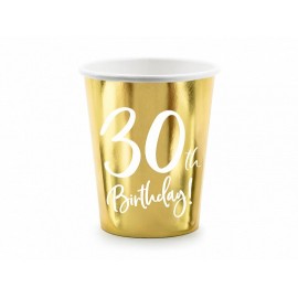 6 Vasos 30 Dorado 220 ml