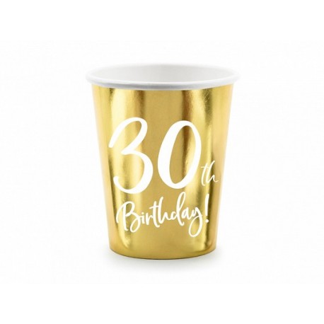 6 Vasos 30 Dorado 220 ml