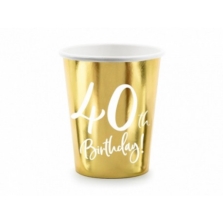 6 Vasos 40 Dorado 220 ml