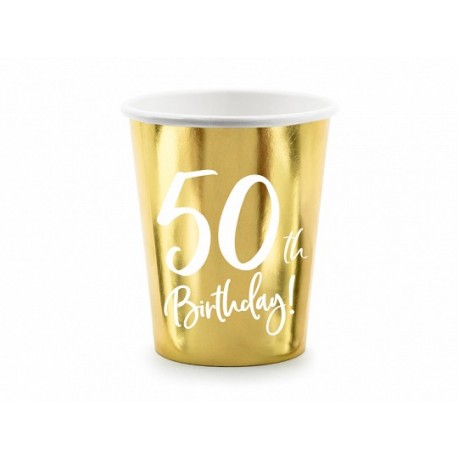 6 Vasos 50 Dorado 220 ml
