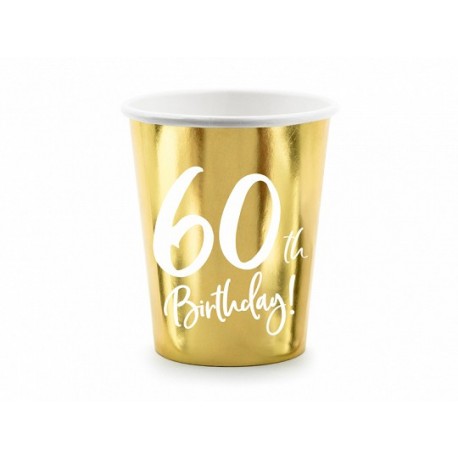 6 Vasos 60 Dorado 220 ml