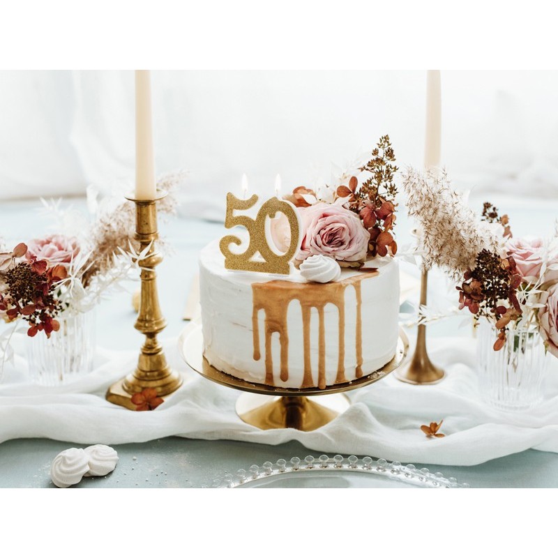 ▷ Vela 50 Cumpleaños con Purpurina Dorada - Comprar Online ✓