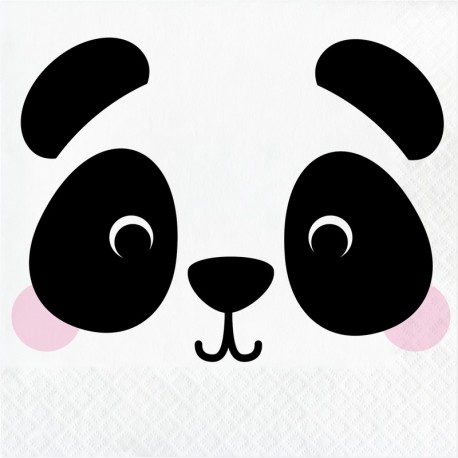 16 Servilletas Panda Caras de Animalitos 33 cm