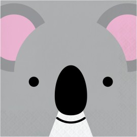 16 Servilletas Koala Caras de Animalitos 33 cm