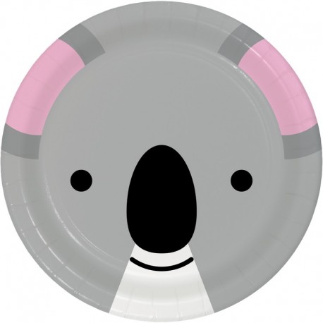8 Platos Koala Caras de Animalitos
