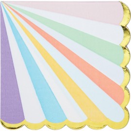 20 Servilletas Pastel Detalles Dorados 33 cm
