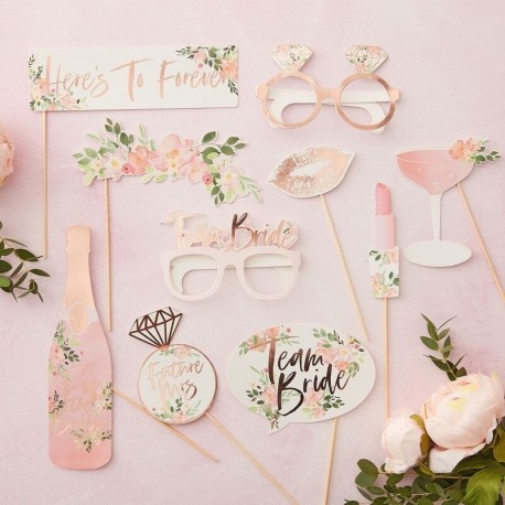 10 Accesorios Photocall Team Bride Floral