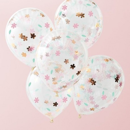 Globos con Confeti Floral