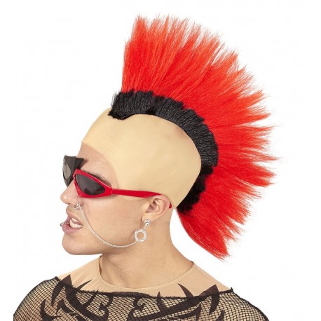 Gorro Punk Cresta Roja