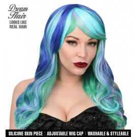 Peluca Fashion Meches Turquesa