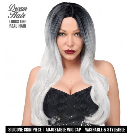Peluca Fashion Ombré Blanco y Negro