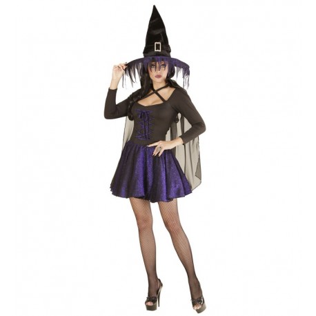 Disfraz de Bruja Glimmer Lila para Mujer